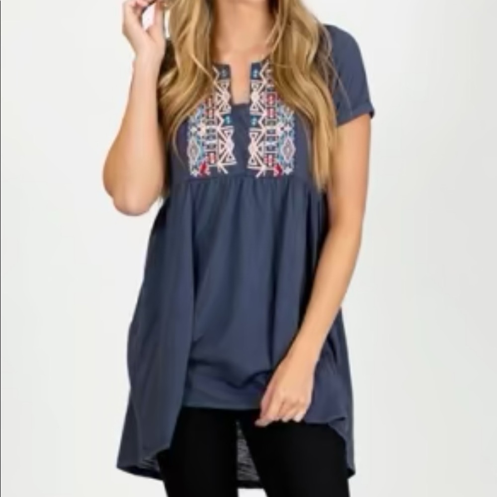 Embroidered Tunic Top